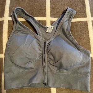 Zip up sports bra